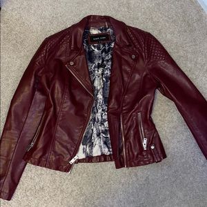 Maroon leather jacket